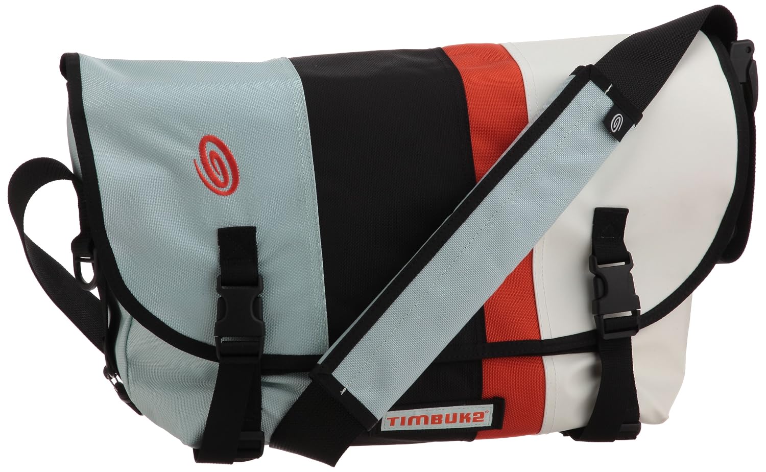 Timbuk2 D-Lux Messenger Race Stripe Bag, Menthol Black Valencia Timbuk2 Commute 2.0 Laptop Messenger, Potrero Village Violet Potrero