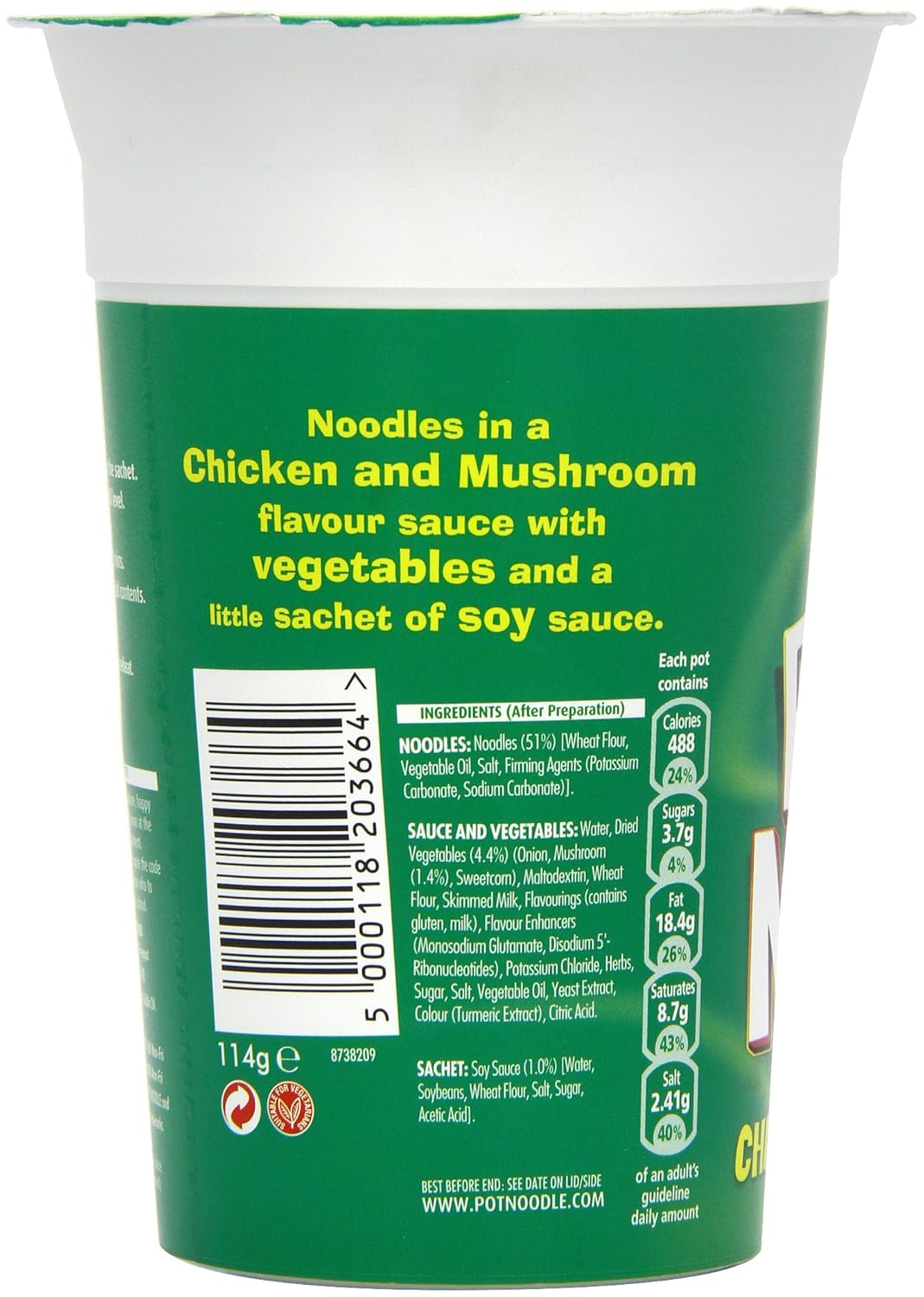 Pot Noodle King Chicken & Mushroom 114g