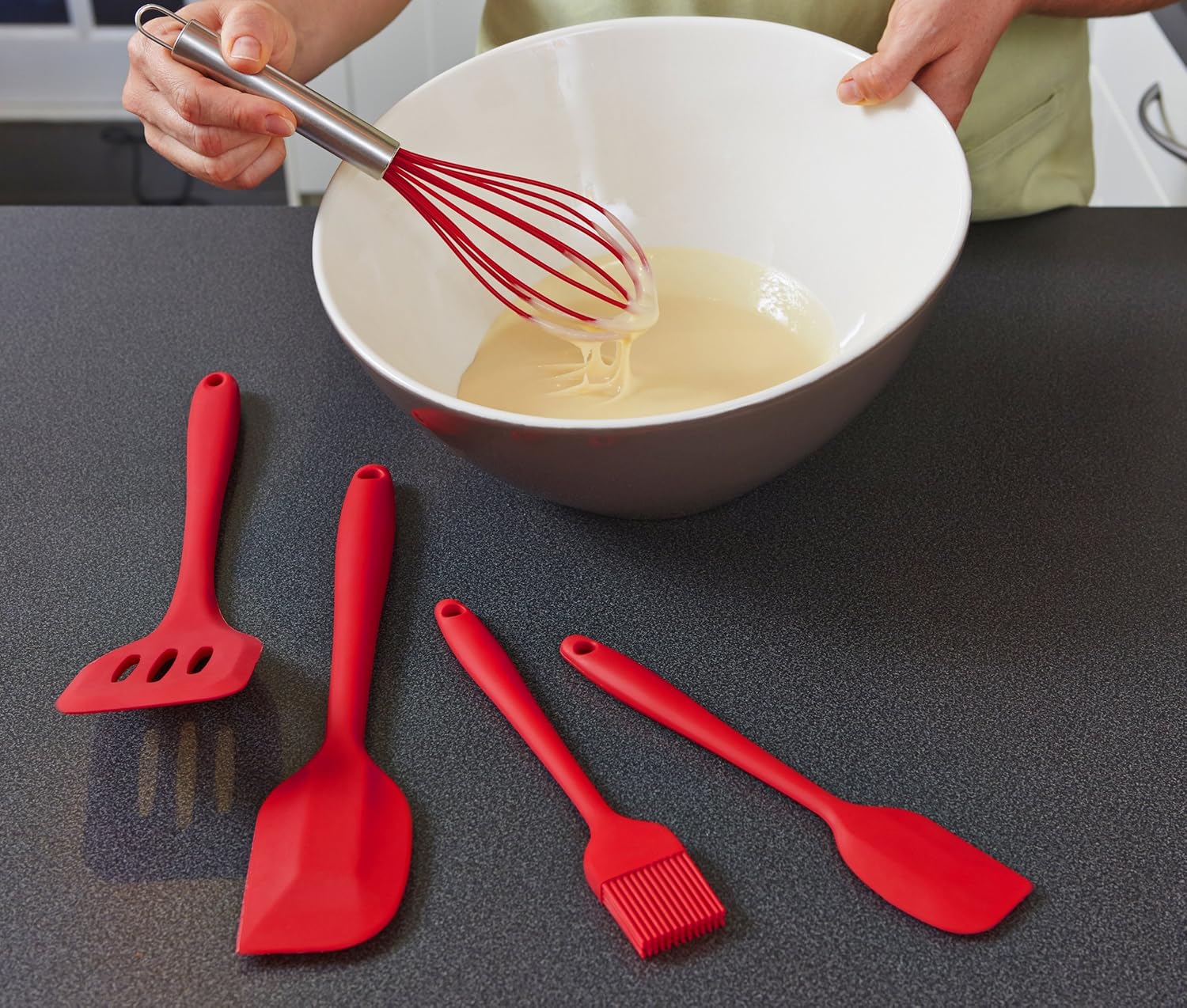 Cooking Baking Utensil Set 5 Pcs Premium Silicone Kitchen Tools Gadget