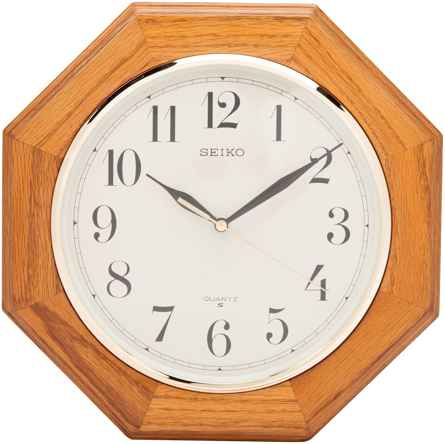 Seiko Wall Clock Medium Brown Solid Oak Case , New, Free Shipping eBay