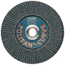 PFERD Polifan PSF Abrasive Flap Disc, Large Radius, Radial Shape, Threaded Hole, Phenolic Resin Backing, Zirconia Alumina, 5" Dia., 40 Grit (Pack of 1)
