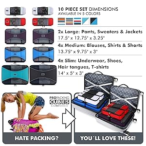 pro packing cubes 10 piece