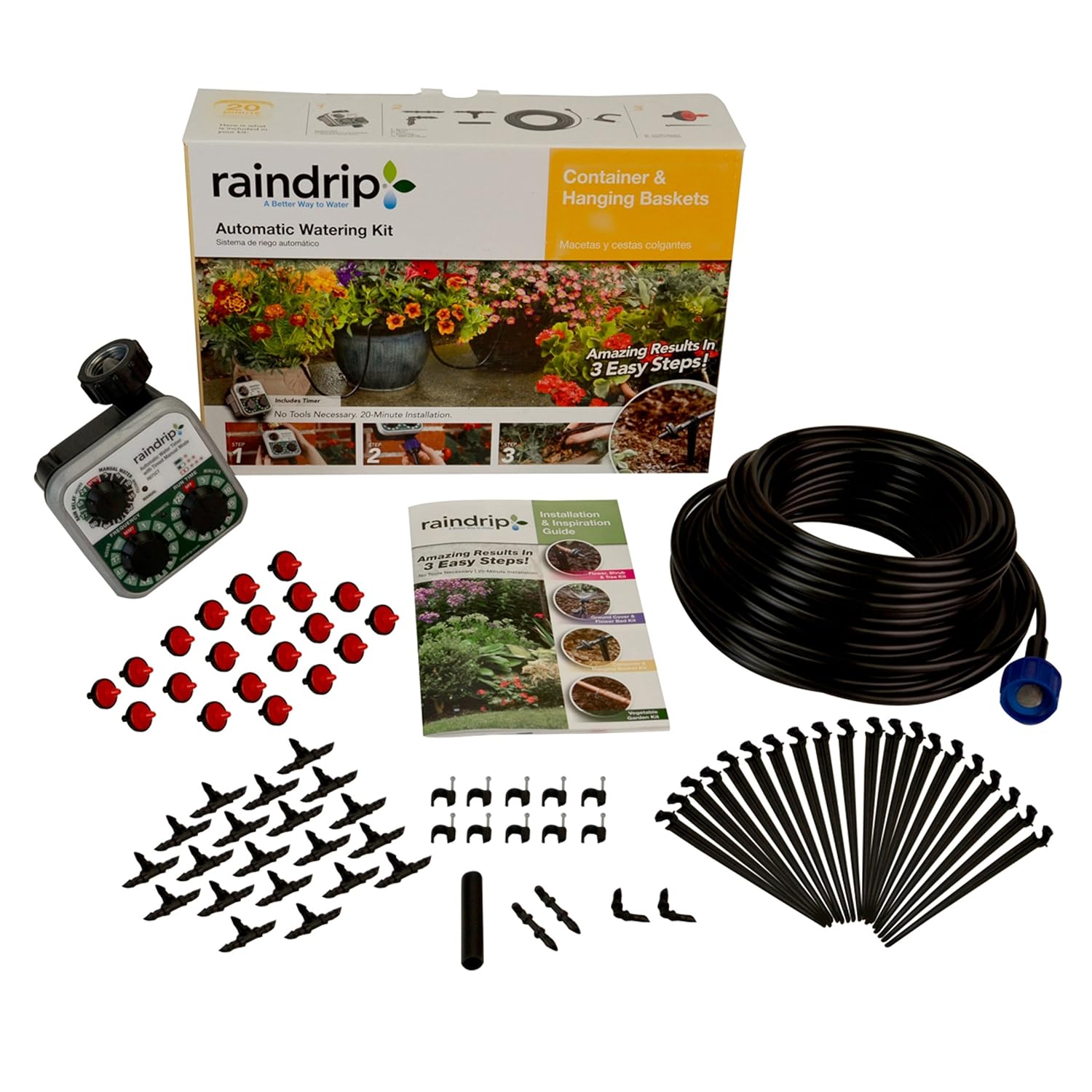 Raindrip Drip Irrigation Plants Garden Hose Timer Comprehensive Kit