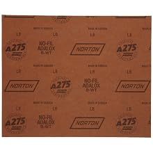 Norton A275 No-Fil Adalox Abrasive Sheet,  Paper Backing, Aluminum Oxide, Waterproof