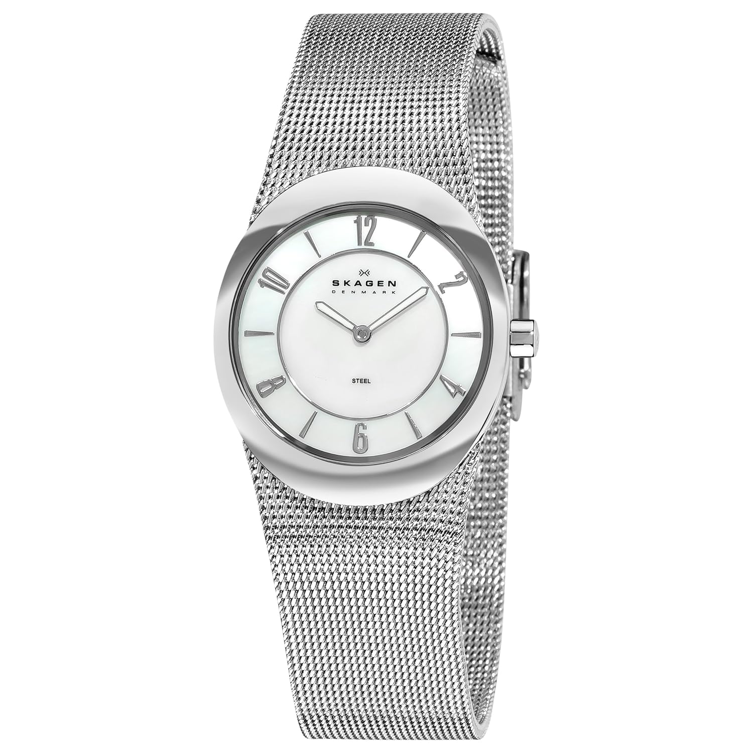 Skagen Women’s 564XSSSMP Steel Mother-Of-Pearl Arabic Numeral Dial Watch $65.00