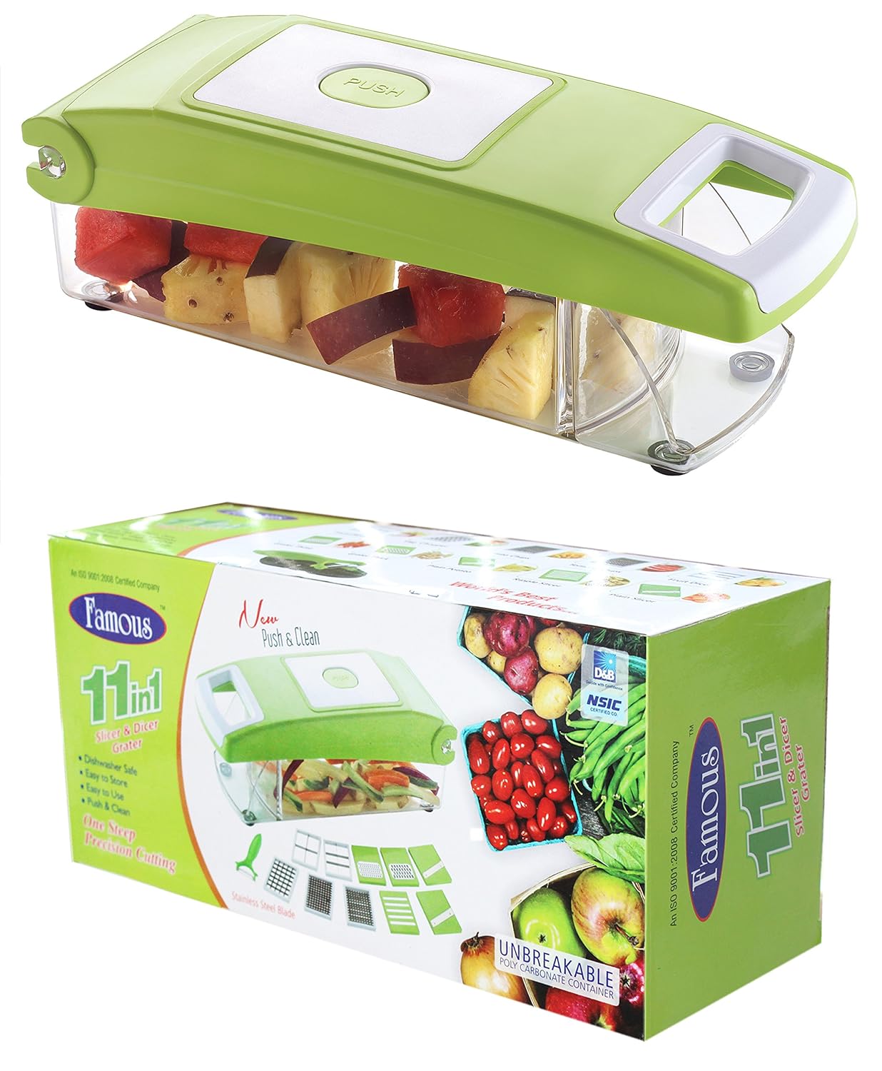 Famous 11 in 1 Genius Nicer Dicer plus Vegetable Cutter Fruit Slicer