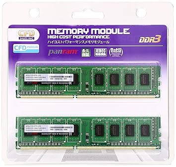 【クリックで詳細表示】CFD-Panram デスクトップ用 DDR3 1333 Long-DIMM 2GB 2枚組 CL9 W3U1333PS-2G： パソコン・周辺機器