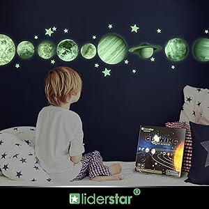Glow In The Dark Stars And Planets Bright Solar System Wall