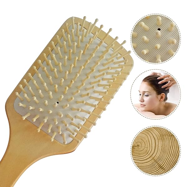 Hair Brush For Women Men And Kids Wooden Paddle Brush For Thick