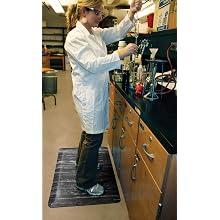 Wearwell PVC 419 UltraSoft Tile-Top Anti-Microbial Mat, Safety Beveled Edges, for Dry Areas, Gray