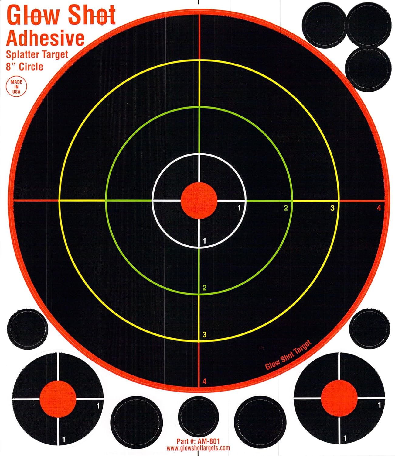 NEW AdhesiveBacked Reactive Splatter Targets 75 Pack 8" Glowshot Gun