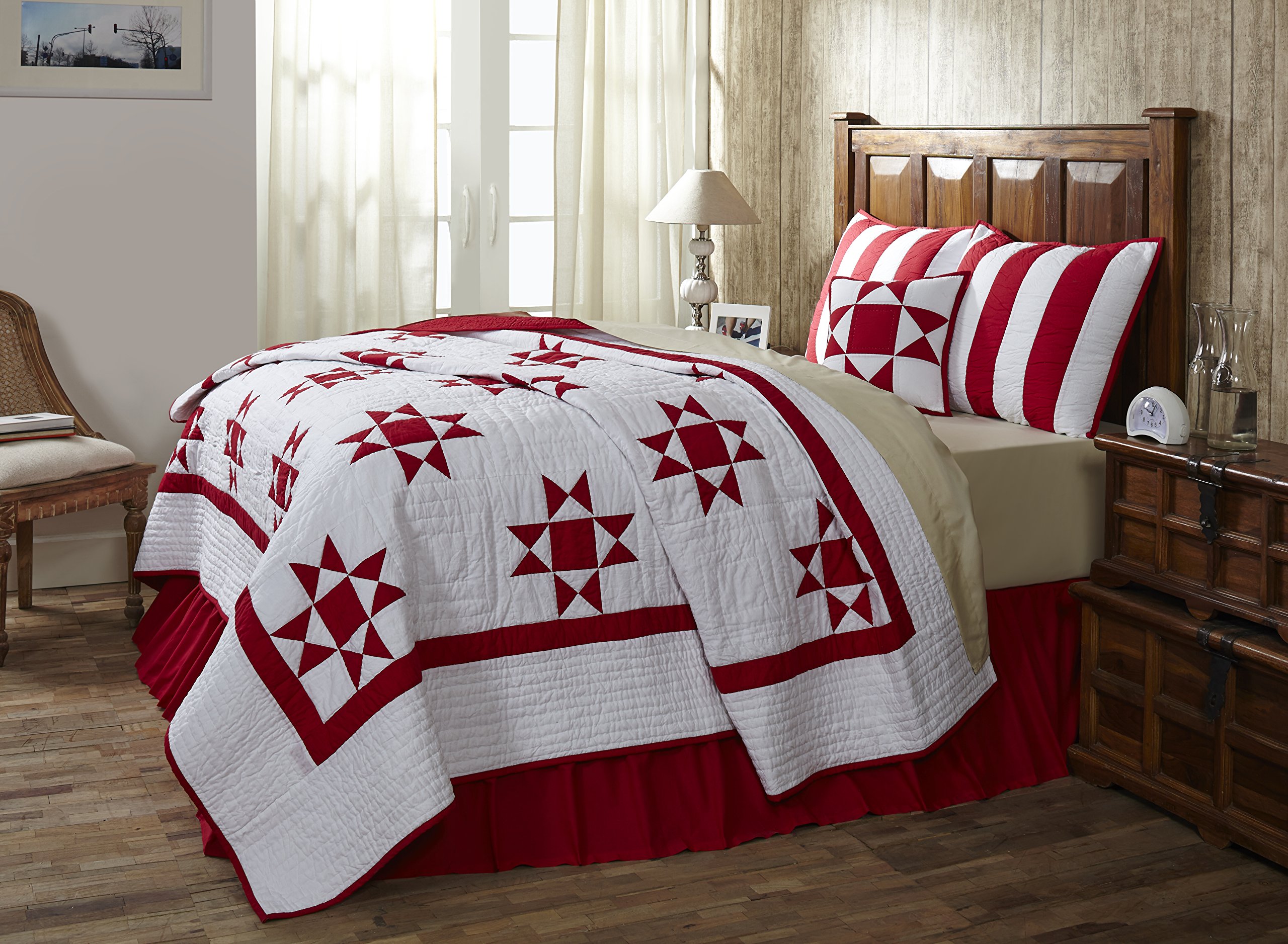 Queen Size Quilt Chili Pepper Red And White Bedding Cotton 94" x 94" eBay