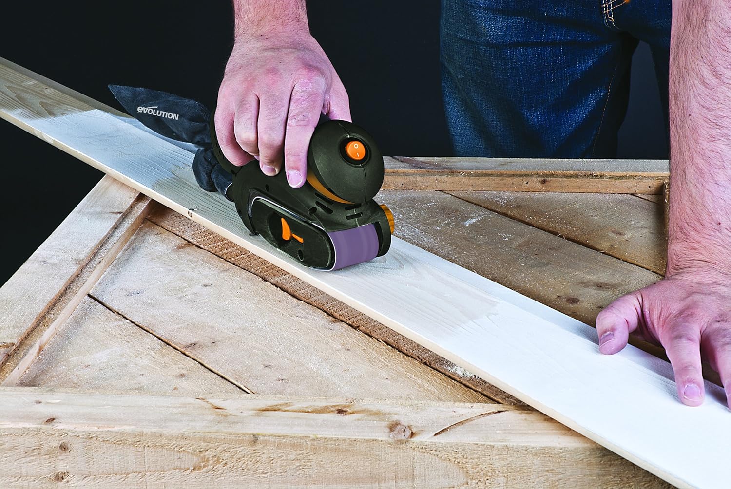 Evolution Mini Electric Portable Belt Sander Power Tool Plastic Wood