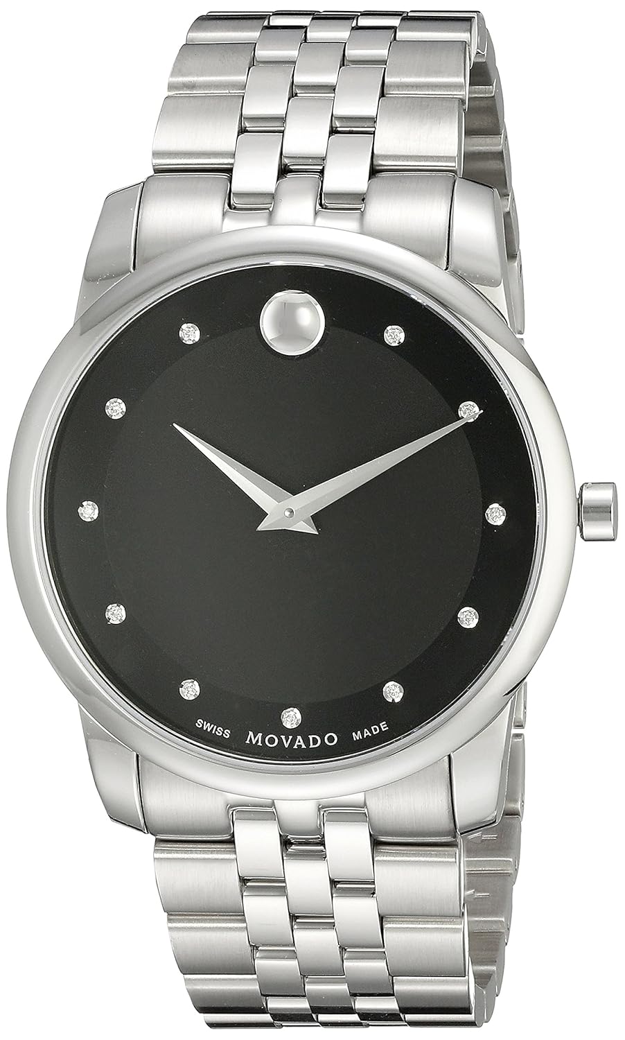 Movado Men's 0606878 'Museum' Diamond Stainless Steel Watch eBay