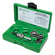 Greenlee 655 Kwik Change Stainless Steel Hole Cutter Kit, 5 Piece