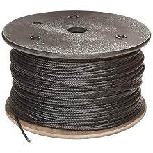 Galvanized Steel Wire Rope, Zinc Galvanized, 7x19 Strand Core, Black