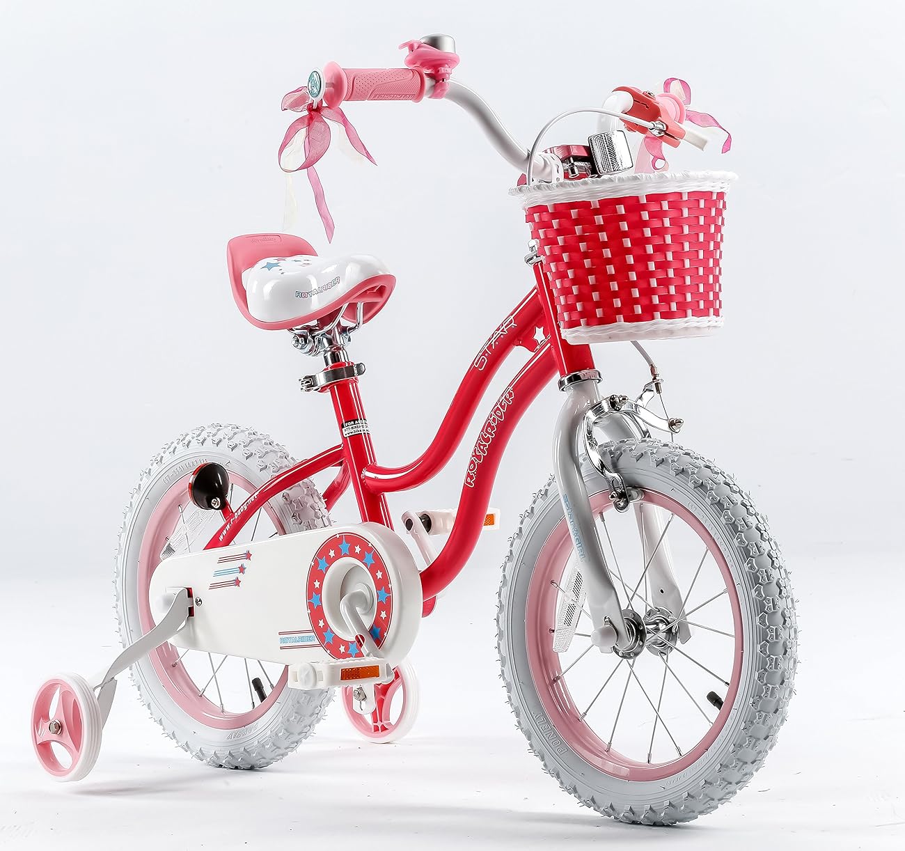 RoyalBaby Stargirl Girl's Bike with Training Wheels and Basket, Perfect Gift for Kids. 12 Inch, 14 Inch, 16 Inch, Blue / Pink 1