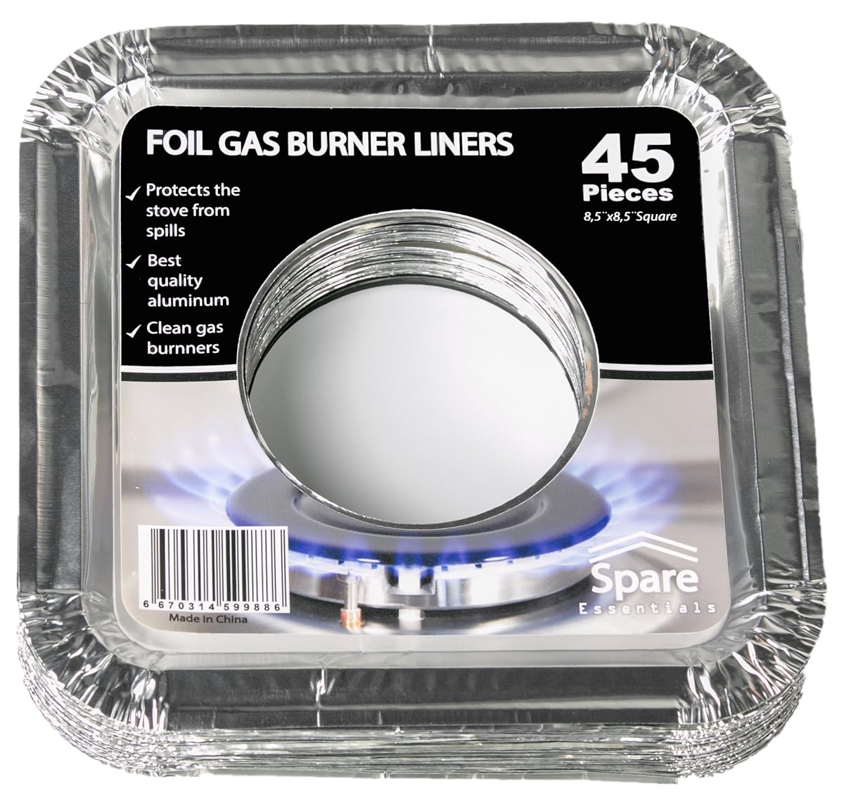 45PACK Aluminum Foil Square Stove Burner Covers Range Protectors Bib