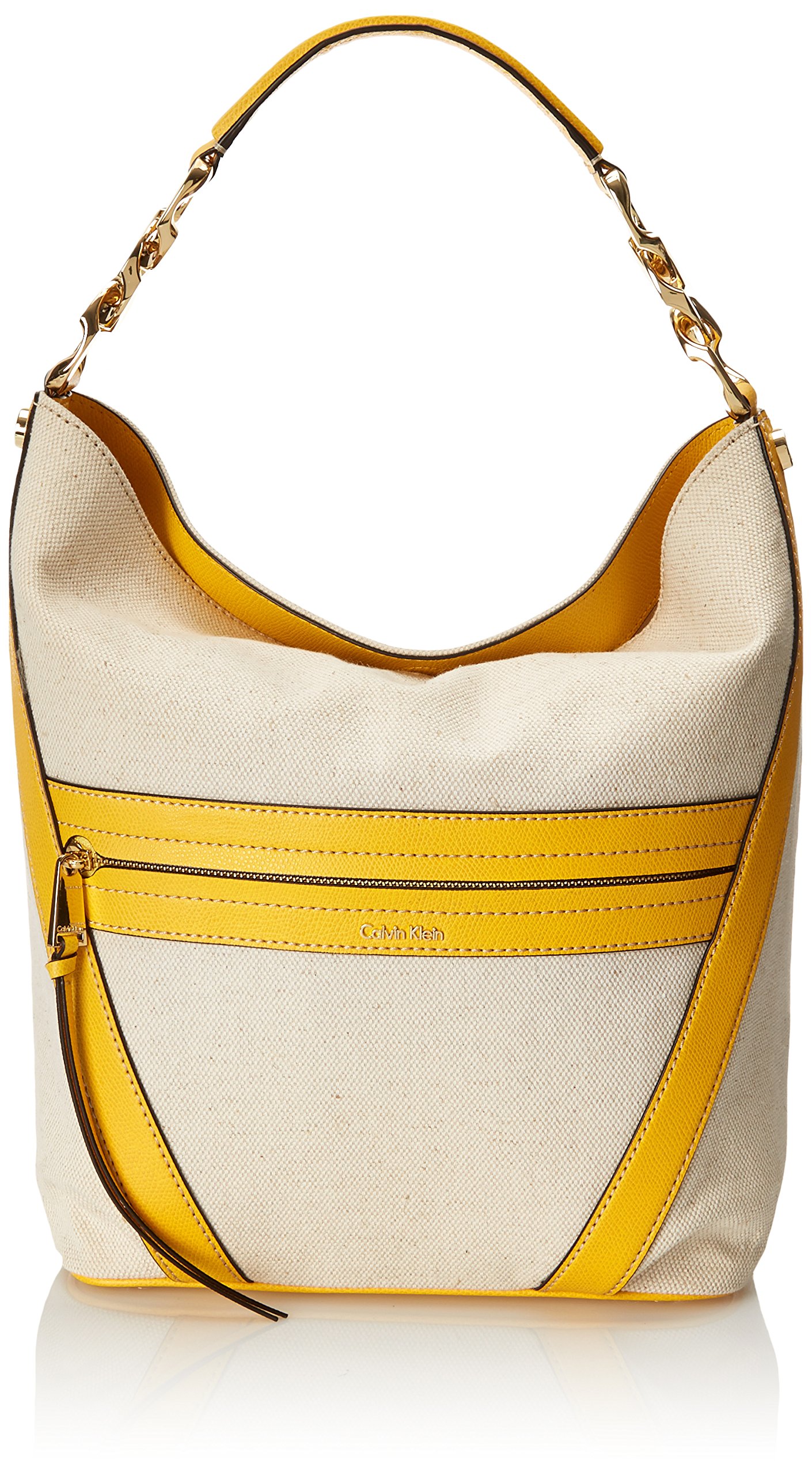 Calvin Klein Canvas Hobo Shoulder Bag Yellow Natural Handbag Purse eBay