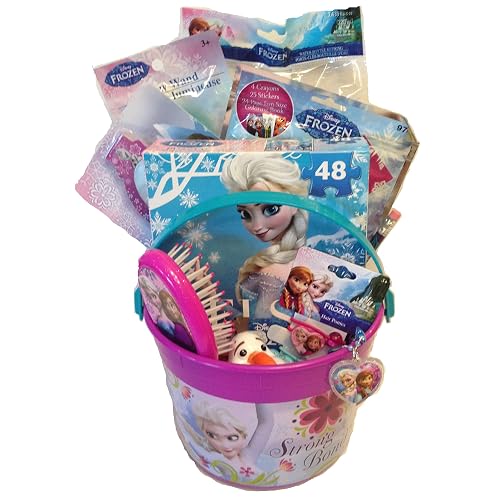 Disney Frozen Princess Elsa & Anna Small 5 Bucket of Fun Set Perfect for Birthday Gift Get Well Easter Basket or any other Special Occassion