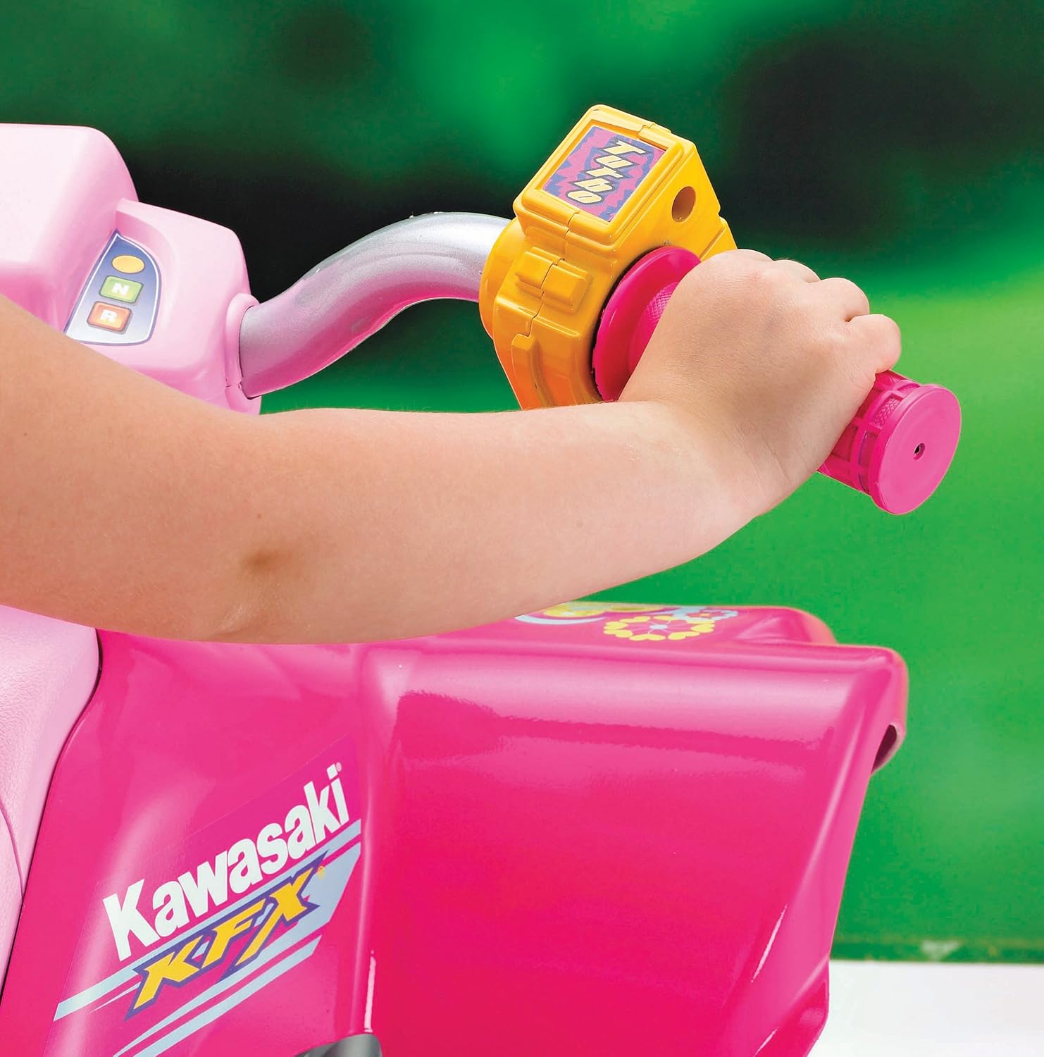 Girls Power Wheels Kawasaki KFX Barbie Traction ATV Quad 4 Wheeler Ride On Pink | eBay
