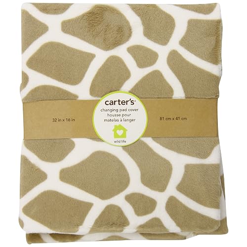 Carters Wildlife Velour Changing Pad Cover Beige