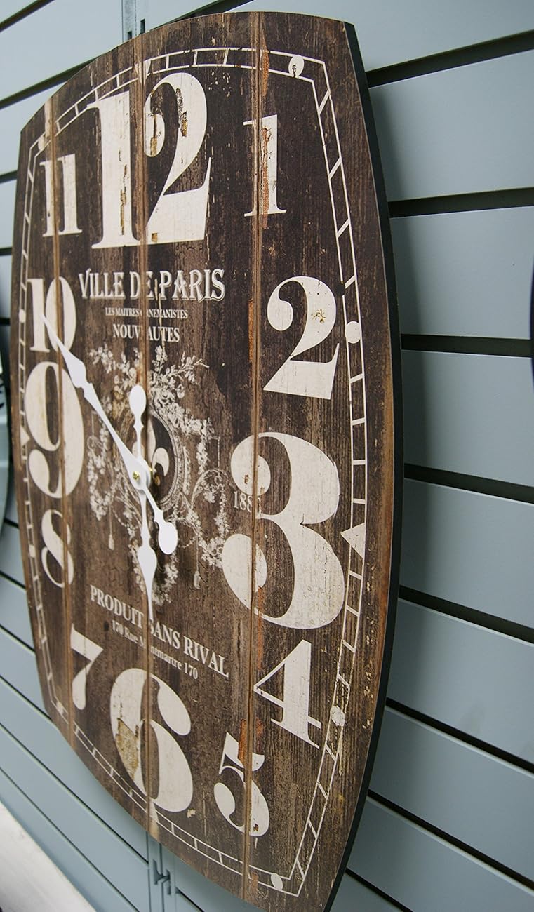 Oblong Black Decorative Wall Clock With Over Sized Numbers And