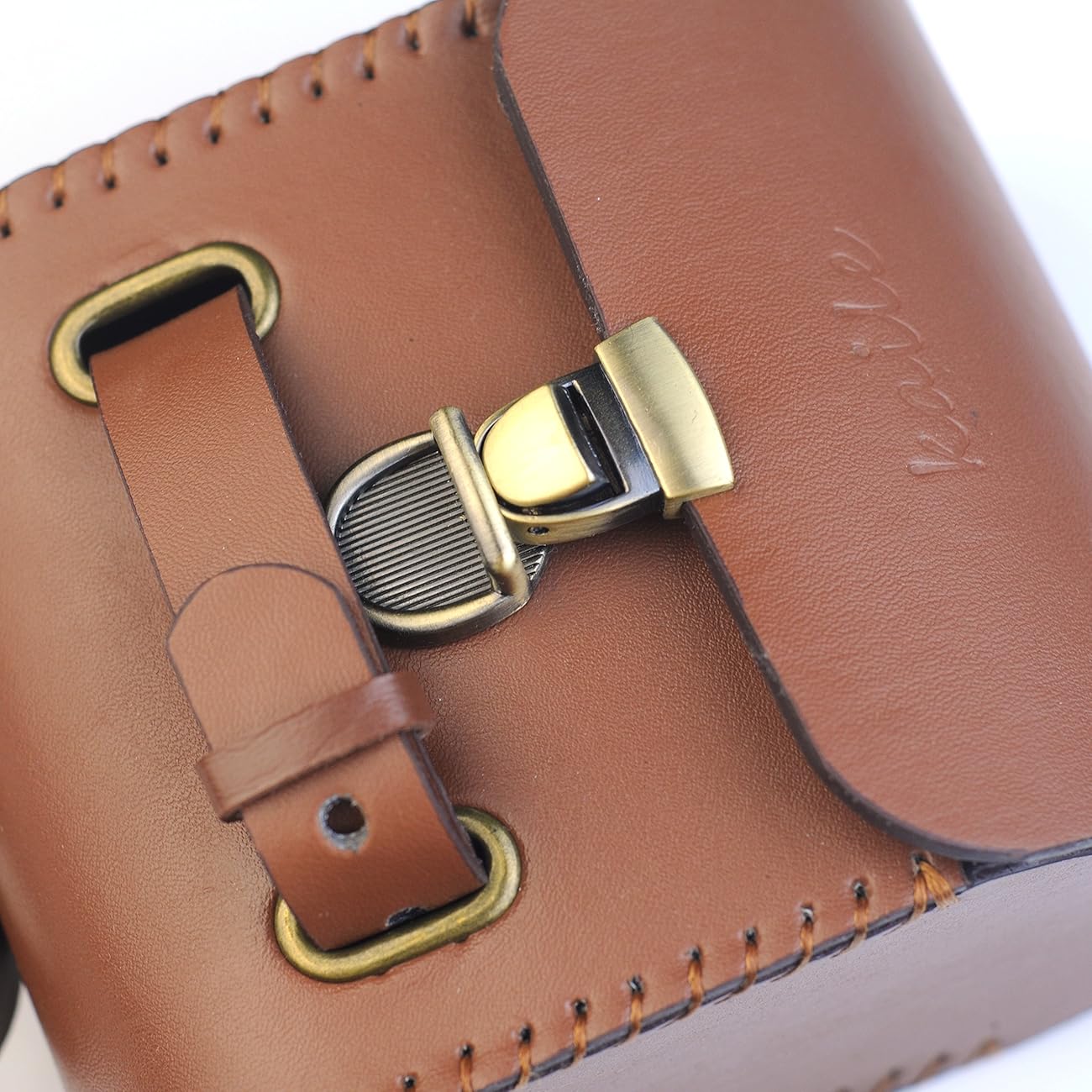 Mountain Bike Vintage Hardness PU Saddle Bag Brown