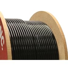 Loos EXERFLEXPRO Carbon Steel Exercise Cable, Nylon Coated, 7x19 Strand Core, Black