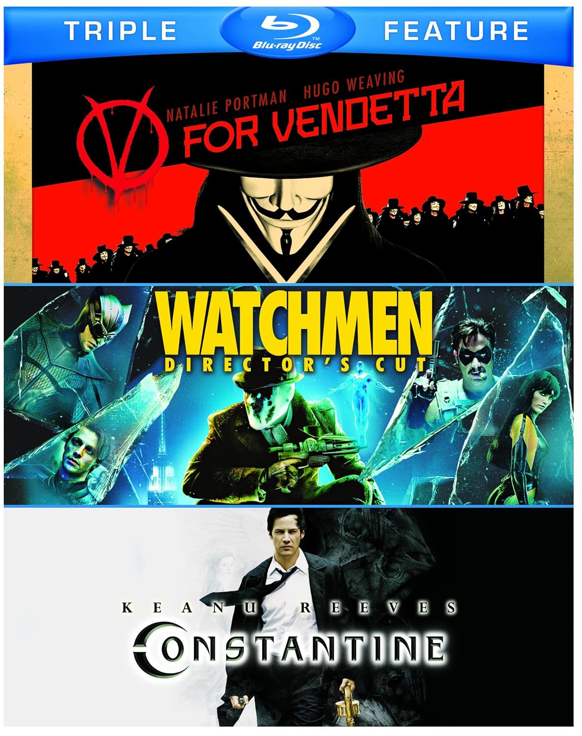 V for Vendetta / Watchmen / Constantine (Triple-Feature) [Blu-ray] $12.30