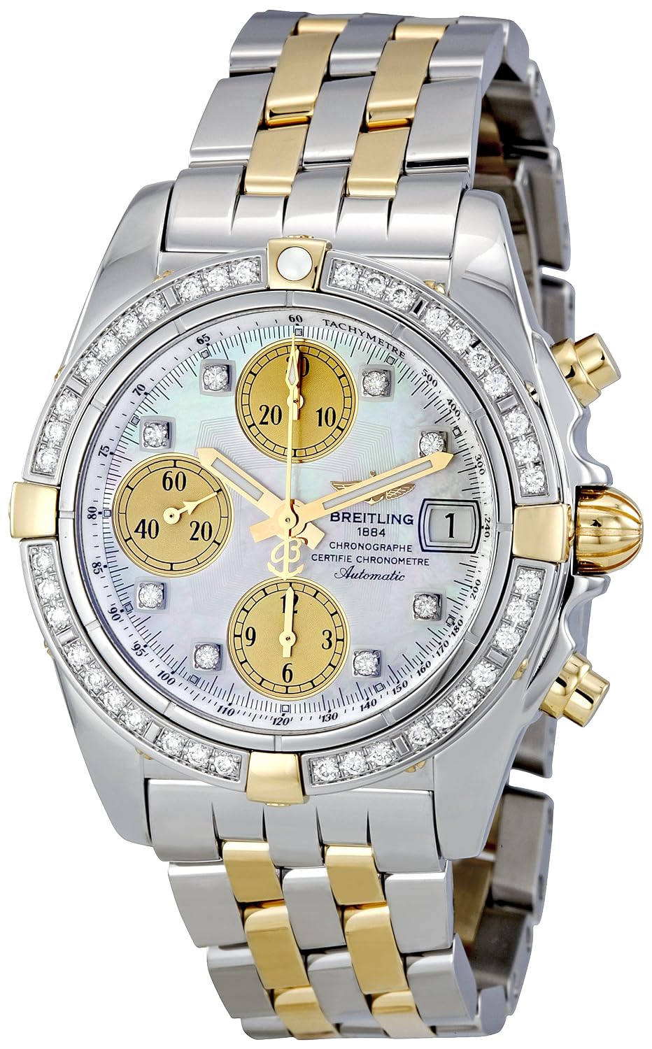 White Watches For Men - Breitling Men's Chrono Galactic White Dial Watch