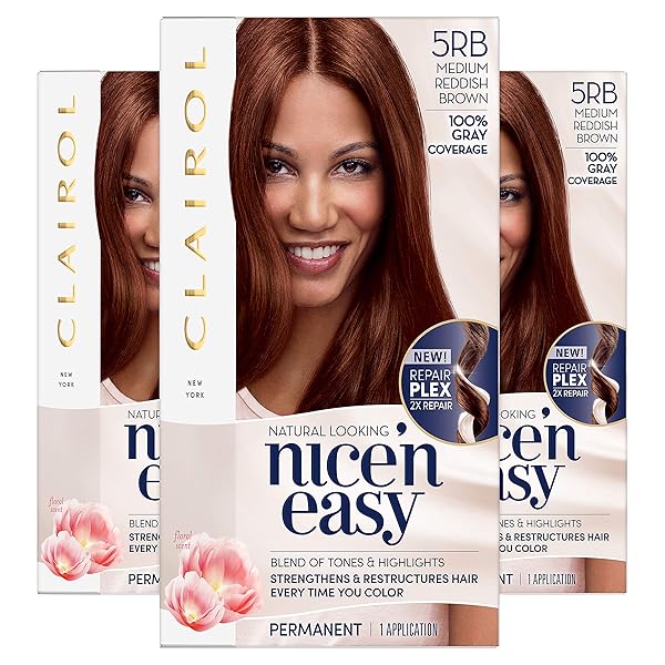 Clairol Nice N Easy Creme 5rb Medium Reddish Brown 3 Kits Color