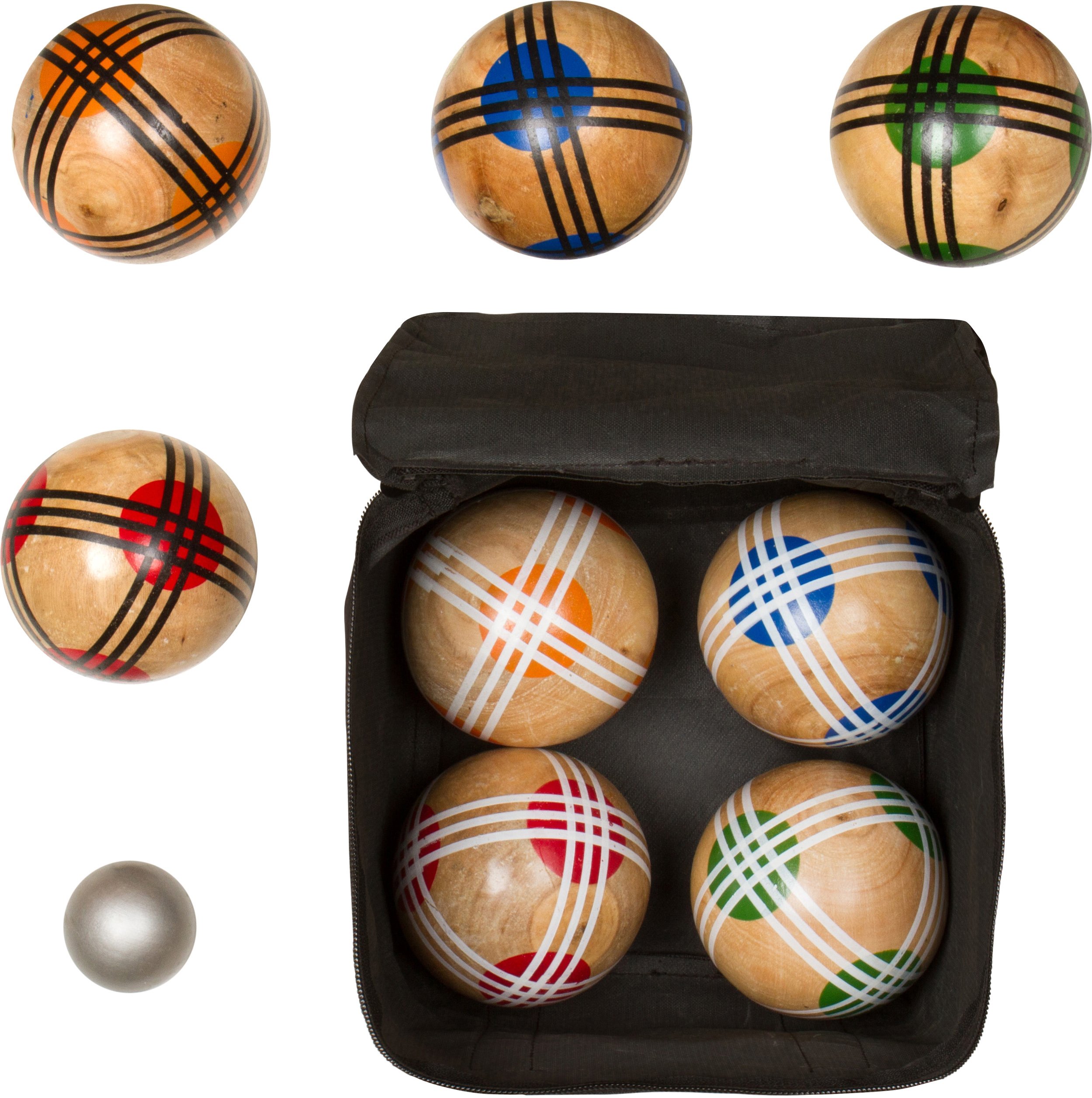 Trademark Innovations Wood Bocce Set Wood Balls and Jack/Pallino With Car... eBay