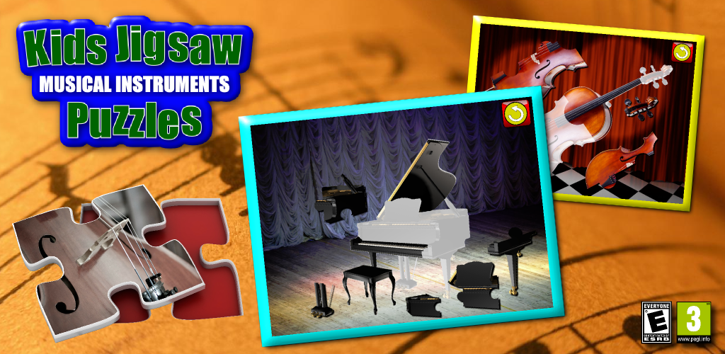 Kids Musical Jigsaw Puzzles educational shape and matching young childrens game suitable for