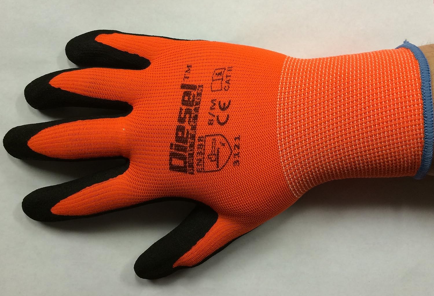 6 Pair Diesel Orange Safety Gloves Latex Coated Grip Cut Resistant eBay