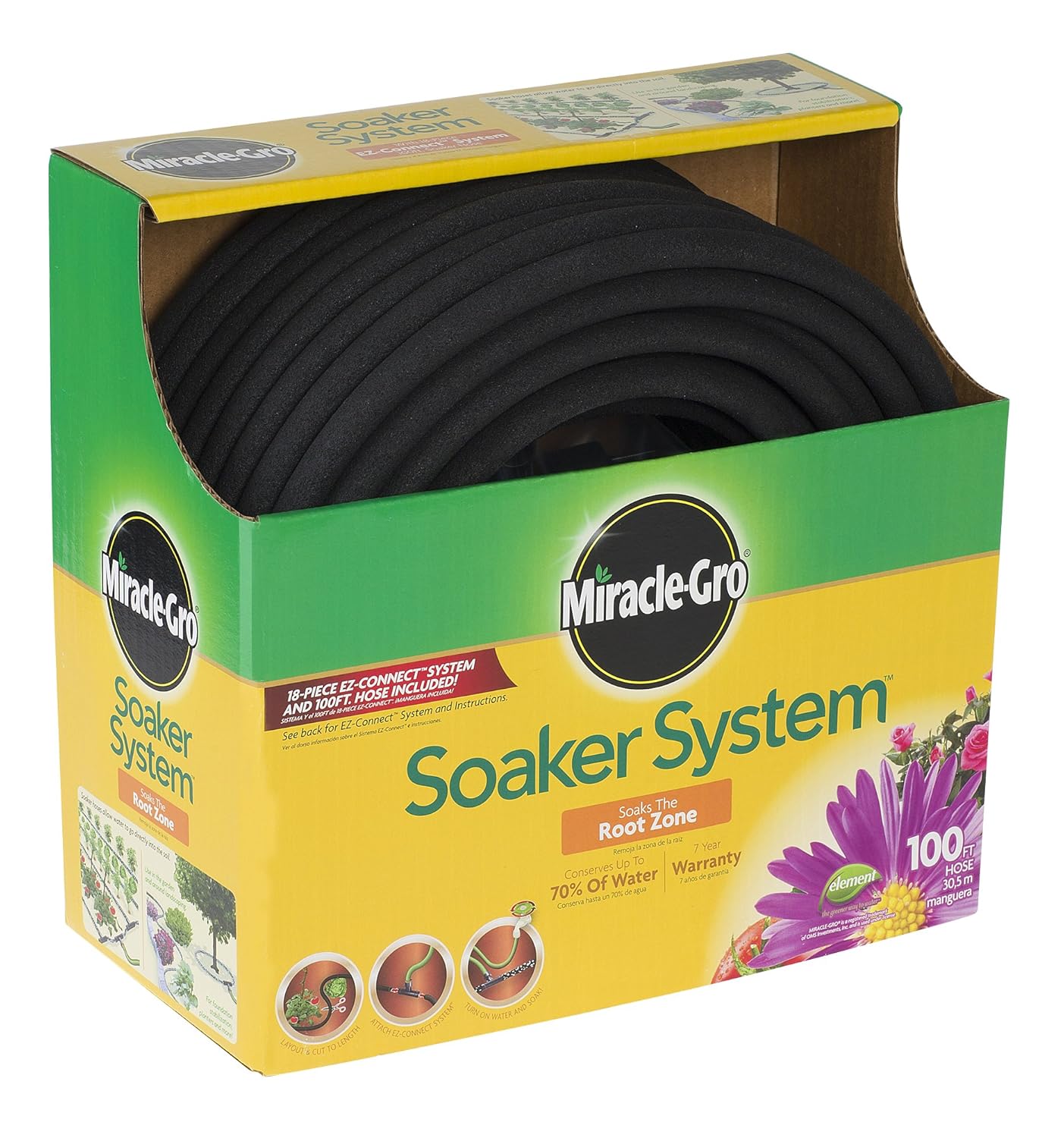 18 piece EZ Connect Miracle Gro Garden Hoses Premium Bulk Soaker Hose