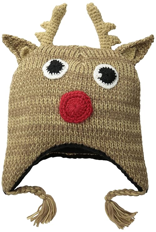 D&Y Women's Reindeer Ugly Christmas Hat, Beige, One Size