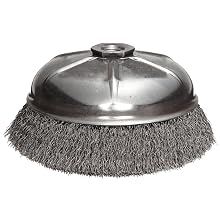 Weiler Wire Cup Brush, Threaded Hole, Steel, Crimped Wire