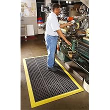 Wearwell Nitrile Rubber 576 24/Seven GritWorks Anti-Fatigue Mat, for Wet Areas, 3' Width x 3' Length x 5/8" Thickness, Black