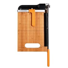 Fiskars Bypass Bamboo Base, Titanium Carbide Blade Paper Trimmer, 12-Inch (01-005744)