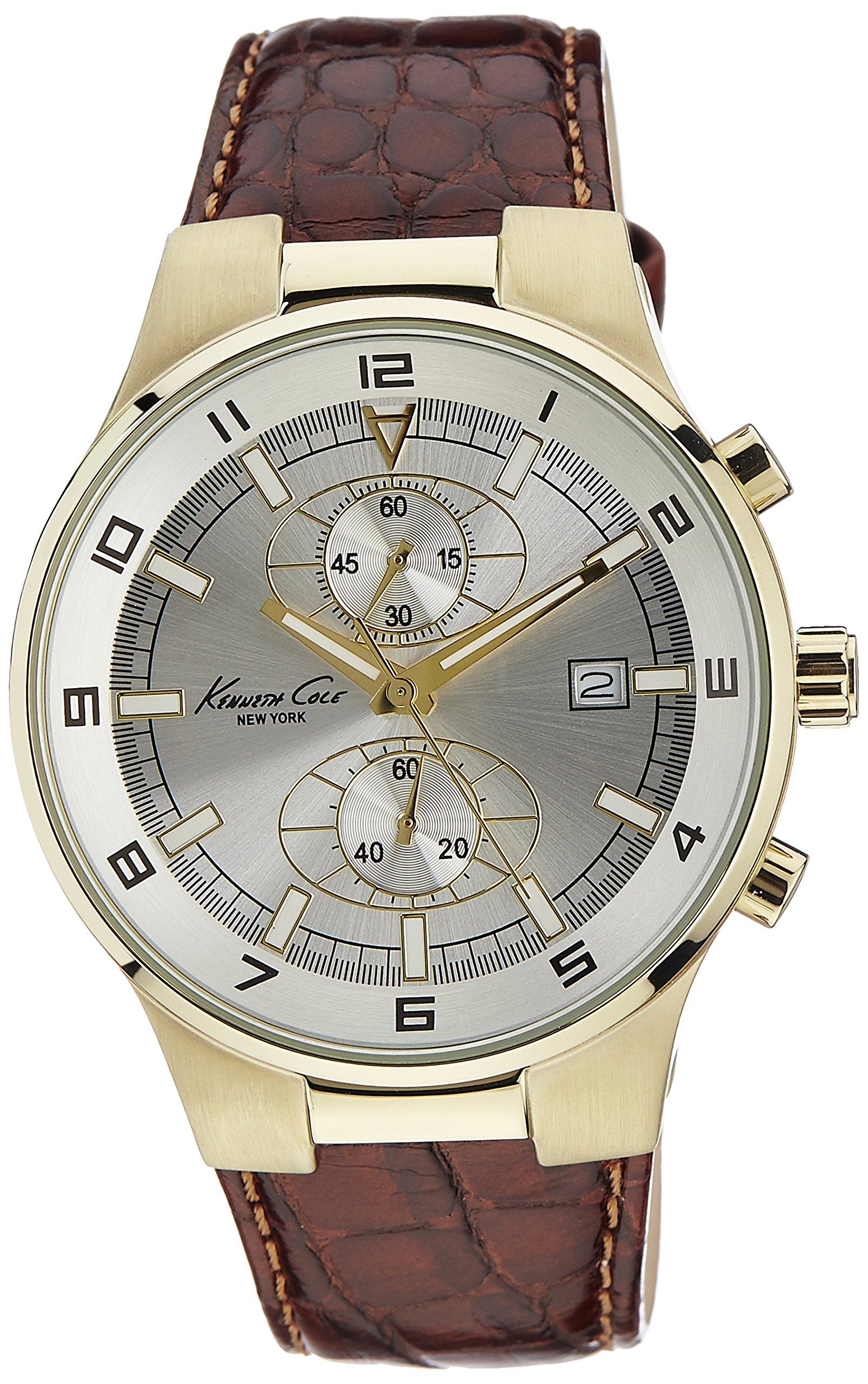 Galleon Cole Men's KC1345 Reaction GoldTone Brown Leather Watch