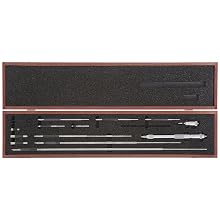 Starrett 124DZ Solid-Rod Vernier Inside Micrometer Set, 2-32" Range, 0.001" Graduation, +/-0.0001" Accuracy, With Case