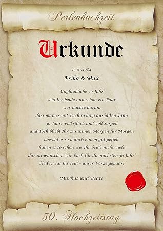 geschenkideen zum 30 hochzeitstag