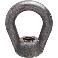 Grade 5 C-1030 Forged Steel Eye Nut, Cadmium Yellow Chromate Plated Finish, UNF 2B Threads, 3/4"-10 Thread Size, 5/16" Width Across Flats
