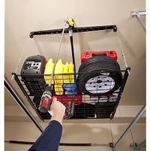 Racor PHL-1R Pro HeavyLift 4-by-4-Foot Cable-Lifted Storage Rack