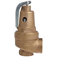 Apollo Valve 10-600 Series Bronze Safety Relief Valve, ASME Hot Water, 125 psi Set Pressure, 1" NPT Female