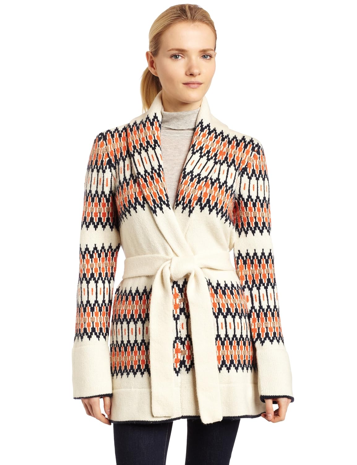 Lucky Brand Womens Woodland Fairisle Wrap Cardigan | worldshopping