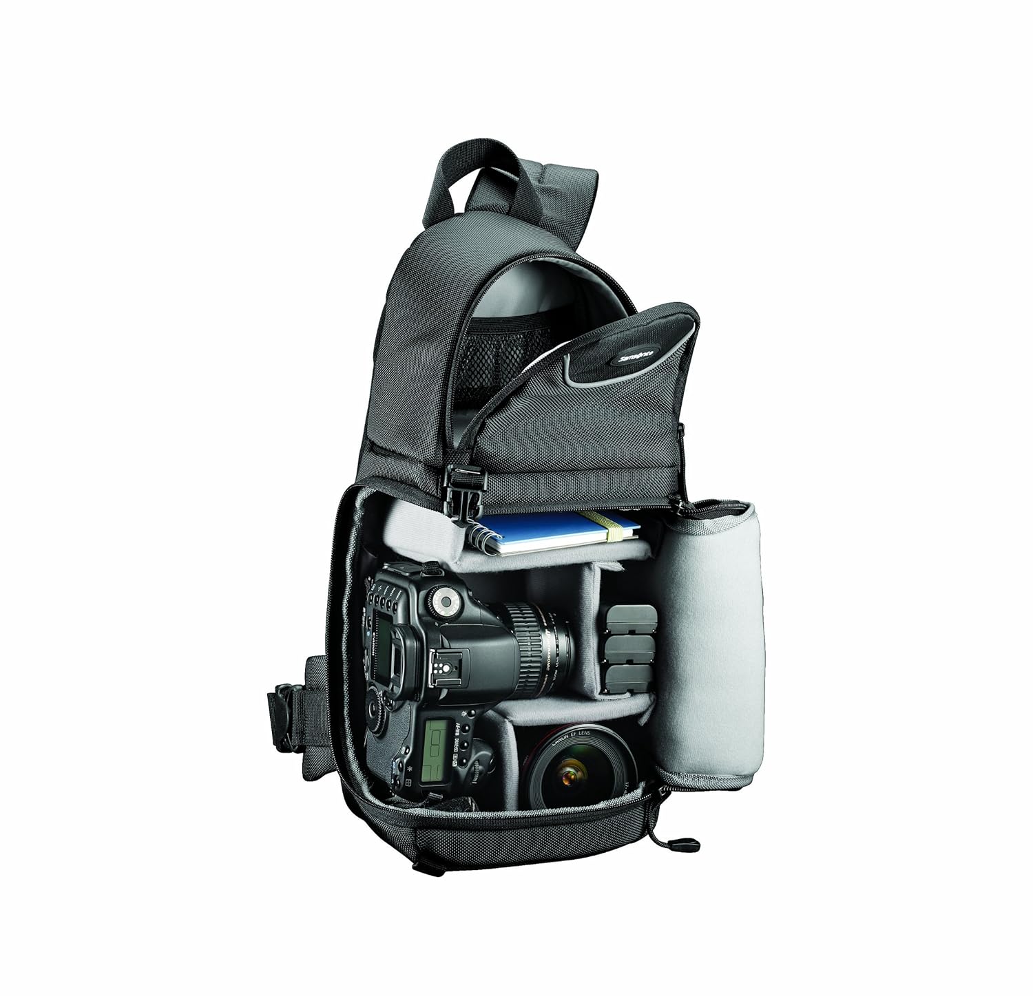 SAMSONITE DSLR DIGITAL CAMERA LARGE SHOULDER BAG W/ EXTRA STORAGE