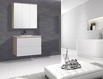 Badezimmermobel Set Badmobel Eicheoptik Wei Sassari Ybc140 090 1885 Feiwvfa