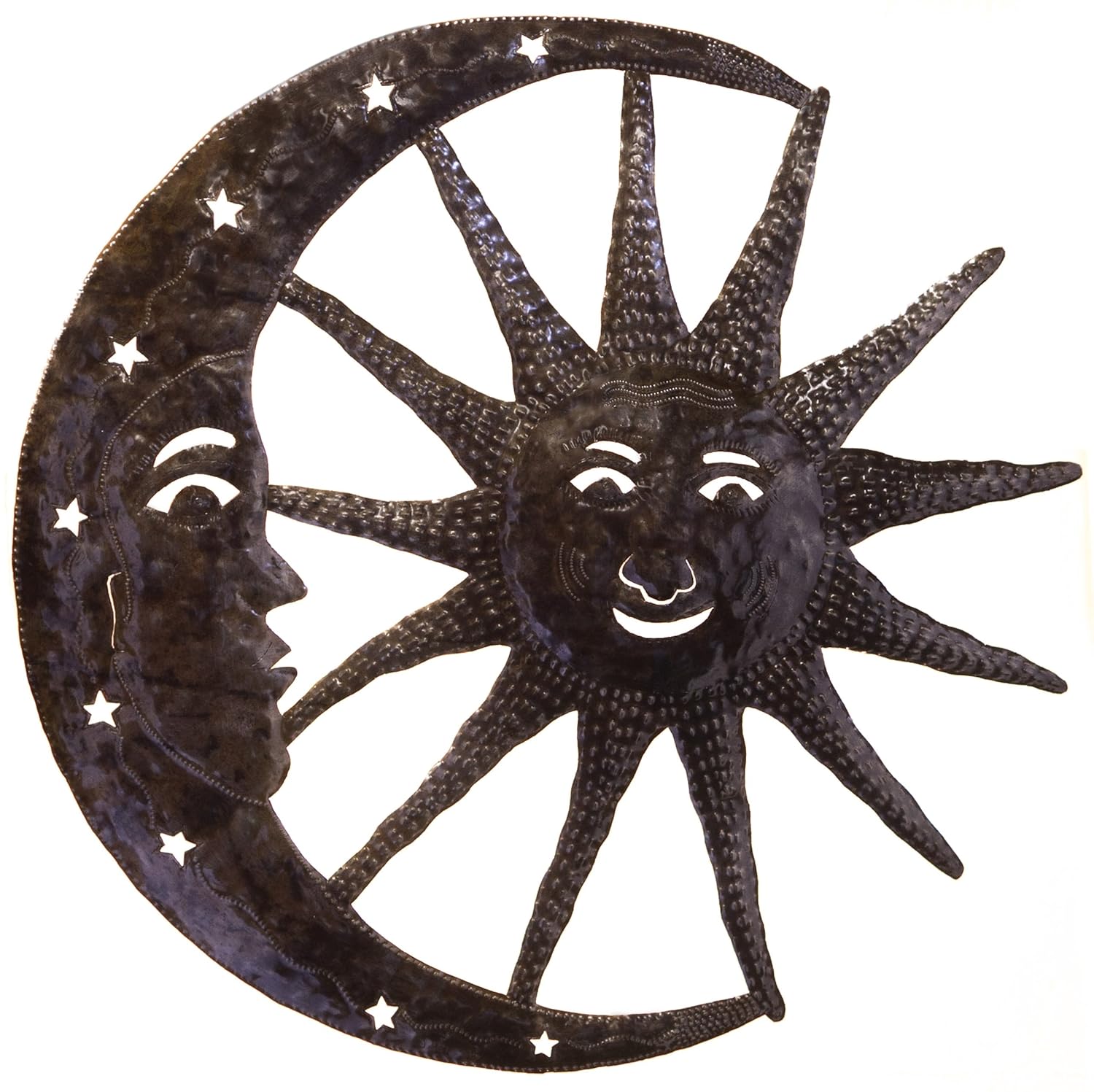 Celestial Sunburst Metal Wall Art Sun, Moon and Stars